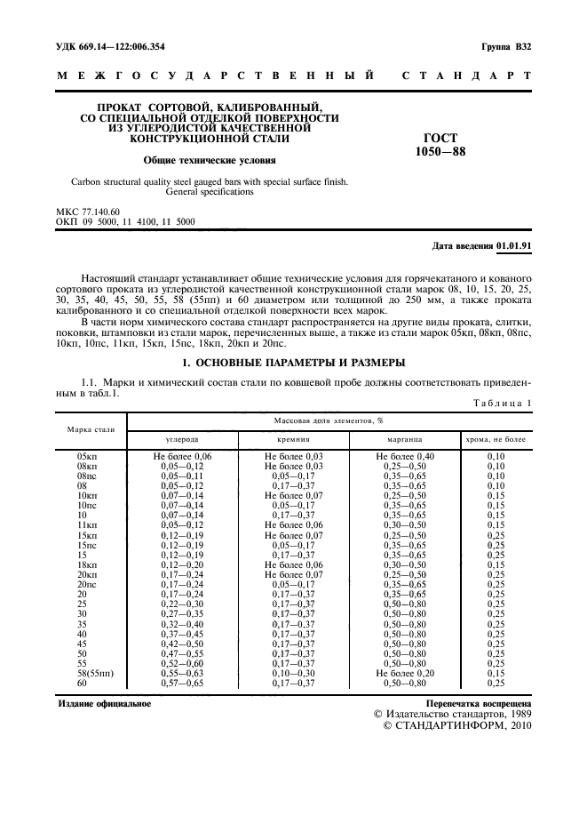 Марки калиброванной стали