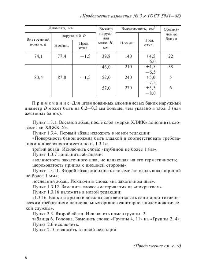 Глубина текст. ГОСТ 5981-88. ГОСТ жестяной банки 5981. ГОСТ закаточного шва. Тип банок по ГОСТ 5981-88 4, 7, 9, 22, 43, 46.